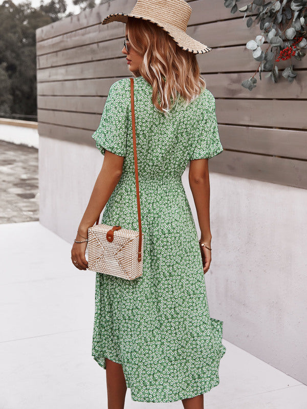 Vestido Midi Com Faixa E Estampa Floral Delicada