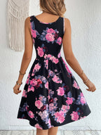 Vestido Midi Evasê Com Alças Largas E Estampa Floral