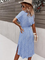 Vestido Midi Com Faixa E Estampa Floral Delicada