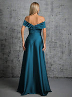 Vestido Longo Ombro A Ombro Com Torcido Frontal