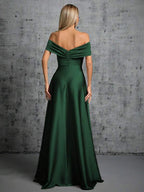Vestido Longo Ombro A Ombro Com Torcido Frontal