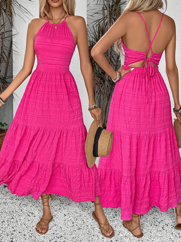 Vestido Longo Frente Única Com Costas Vazadas Resort