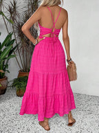 Vestido Longo Frente Única Com Costas Vazadas Resort
