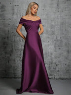 Vestido Longo Ombro A Ombro Com Torcido Frontal