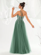 Vestido Longo Acinturado Com Fenda Frontal