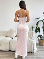 Vestido Longo Com Recorte E Amarração Estampa Floral