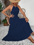 Vestido Longo Frente Única Com Costas Vazadas Resort