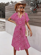 Vestido Midi Com Faixa E Estampa Floral Delicada