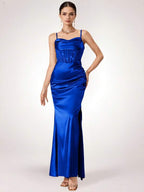 Vestido Longo Com Corselet E Fenda Lateral