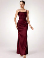Vestido Longo Com Corselet E Fenda Lateral