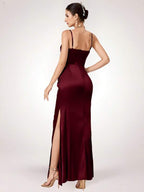Vestido Longo Com Corselet E Fenda Lateral