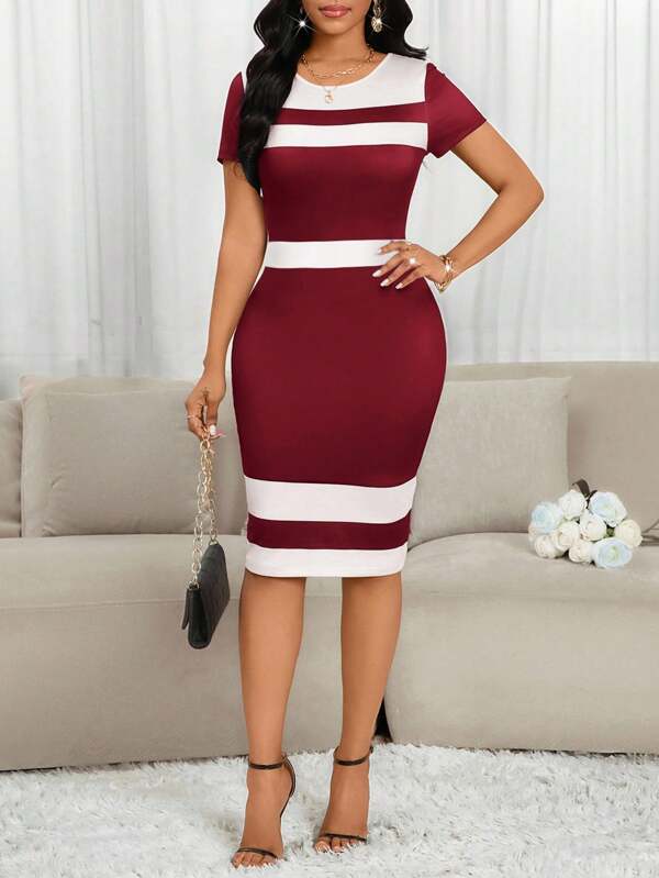 Vestido Midi Ajustado Com Recortes Animal Print