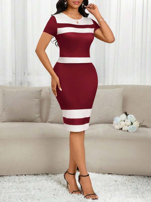 Vestido Midi Ajustado Com Recortes Animal Print