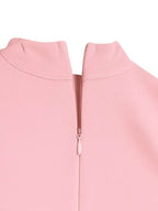 Vestido Longo Evasê Com Gola Alta E Botões
