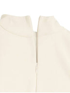 Vestido Longo Evasê Com Gola Alta E Botões