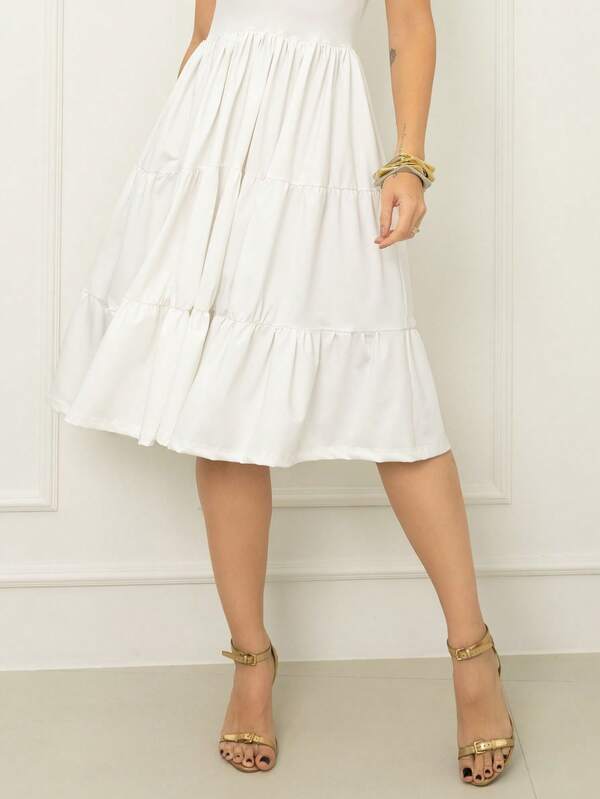 Vestido Midi Acinturado Com Recortes Minimalista