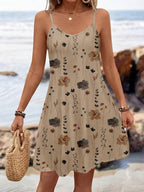 Vestido Curto Com Alças Finas E Estampa Floral Casual