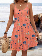 Vestido Curto Com Alças Finas E Estampa Floral Casual
