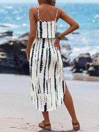 Vestido Midi Com Alças Finas E Estampa Tie Dye Resort