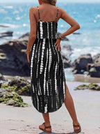 Vestido Midi Com Alças Finas E Estampa Tie Dye Resort