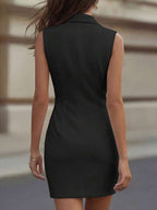 Vestido Curto Alfaiataria Com Decote Blazer