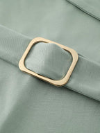 Vestido Midi Transpassado Com Cinto Minimalista