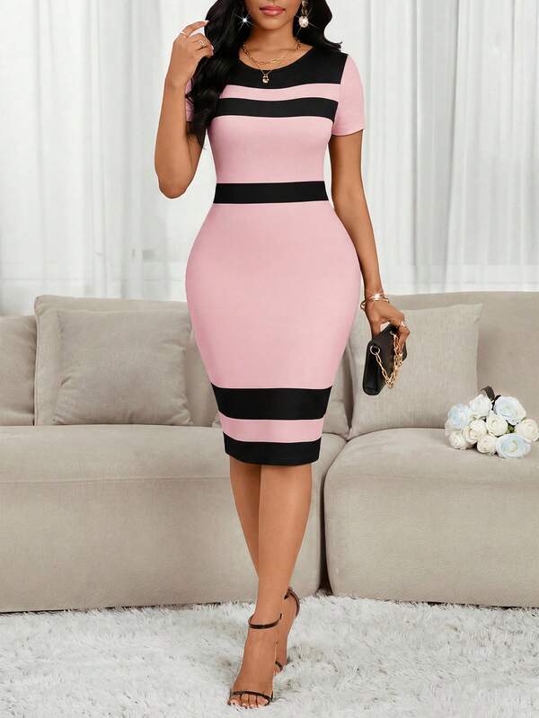 Vestido Midi Ajustado Com Recortes Animal Print