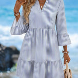 Vestido Midi Com Bordado Floral E Manga Longa Resort