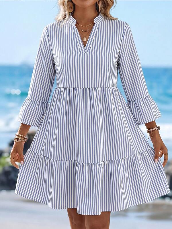 Vestido Midi Com Bordado Floral E Manga Longa Resort