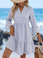 Vestido Midi Com Bordado Floral E Manga Longa Resort