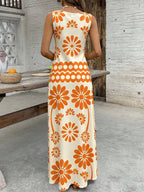 Vestido Longo Regata Com Estampa Floral Abstrata Resort