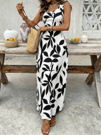 Vestido Longo Regata Com Estampa Floral Abstrata Resort