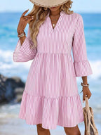 Vestido Midi Com Bordado Floral E Manga Longa Resort